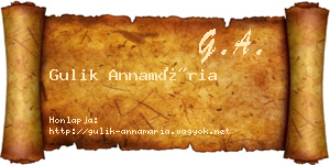 Gulik Annamária névjegykártya